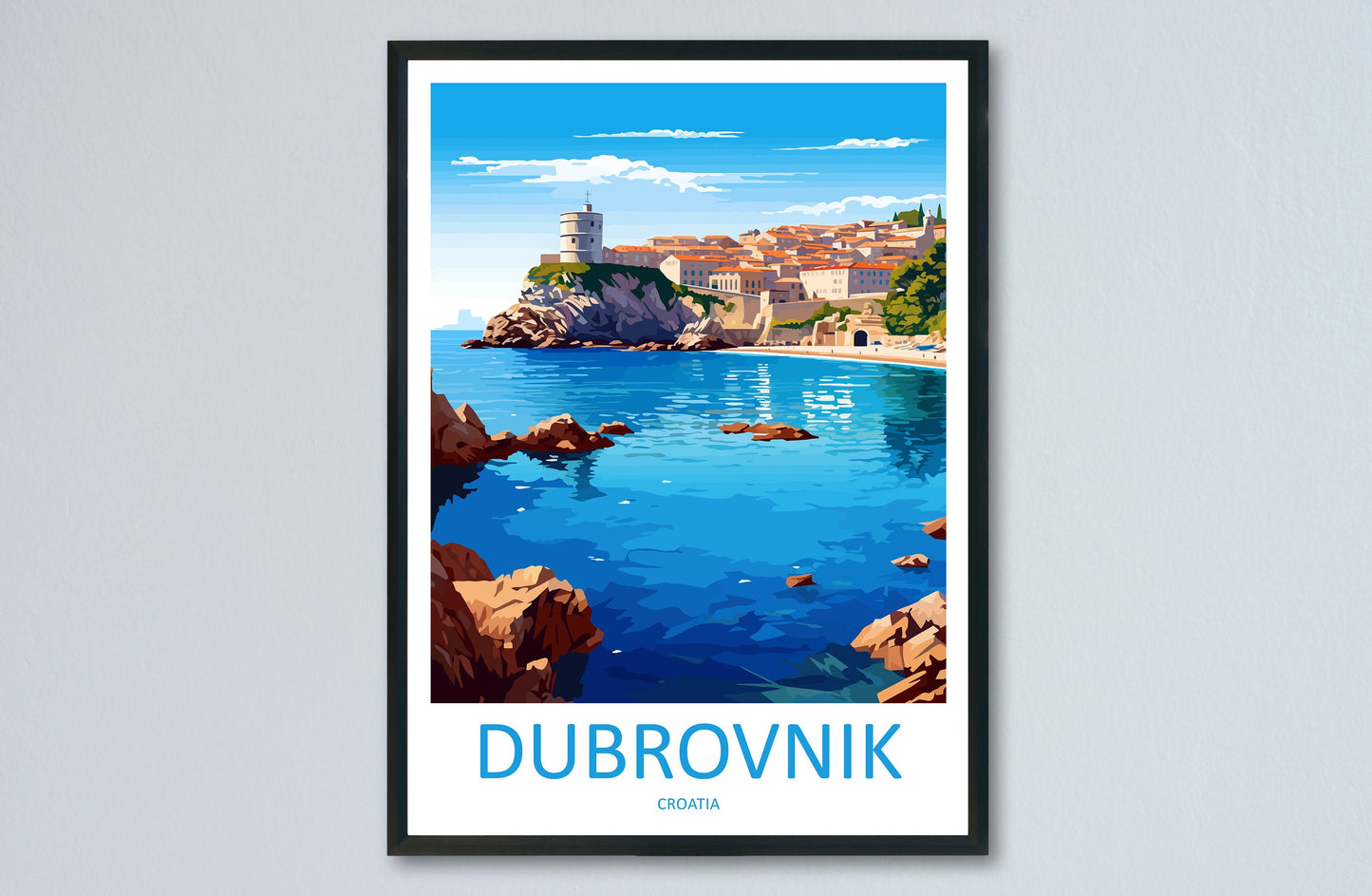 Dubrovnik Print Dubrovnik Home Decor Landscape Art Print Dubrovnik Wall Art for Croatia Enthusiast Gift Wall Hanging Dubrovnik Croatia Print