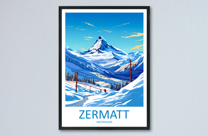 Zermatt Travel Print Wall Art Zermatt Wall Hanging Home Décor Zermatt Gift Art Lovers Ski Art Lover Gift Zermatt Print Skiing Zermatt Art
