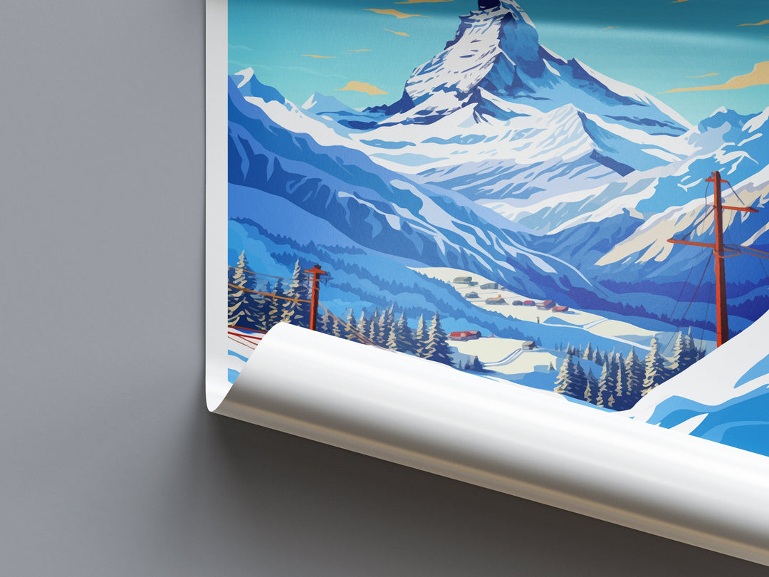 Zermatt Travel Print Wall Art Zermatt Wall Hanging Home Décor Zermatt Gift Art Lovers Ski Art Lover Gift Zermatt Print Skiing Zermatt Art