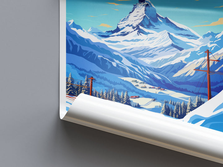 Zermatt Travel Print Wall Art Zermatt Wall Hanging Home Décor Zermatt Gift Art Lovers Ski Art Lover Gift Zermatt Print Skiing Zermatt Art