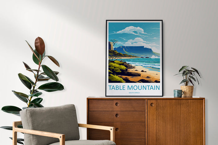 Table Mountain Travel Print Wall Art Table Mountain Wall Hanging Home Décor Table Mountain Gift Lovers South Africa Art Print Table Mountain