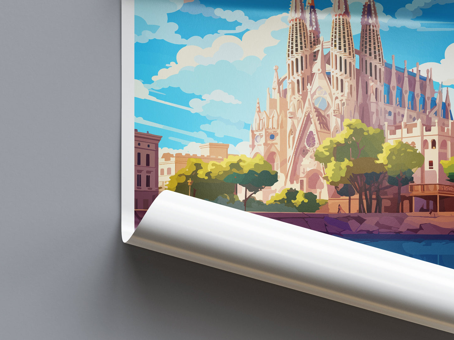 Barcelona Travel Print Wall Art Barcelona Wall Hanging Home Décor Barcelona Gift Art Lovers Spain Art Lover Gift Barcelona Print Spain Art