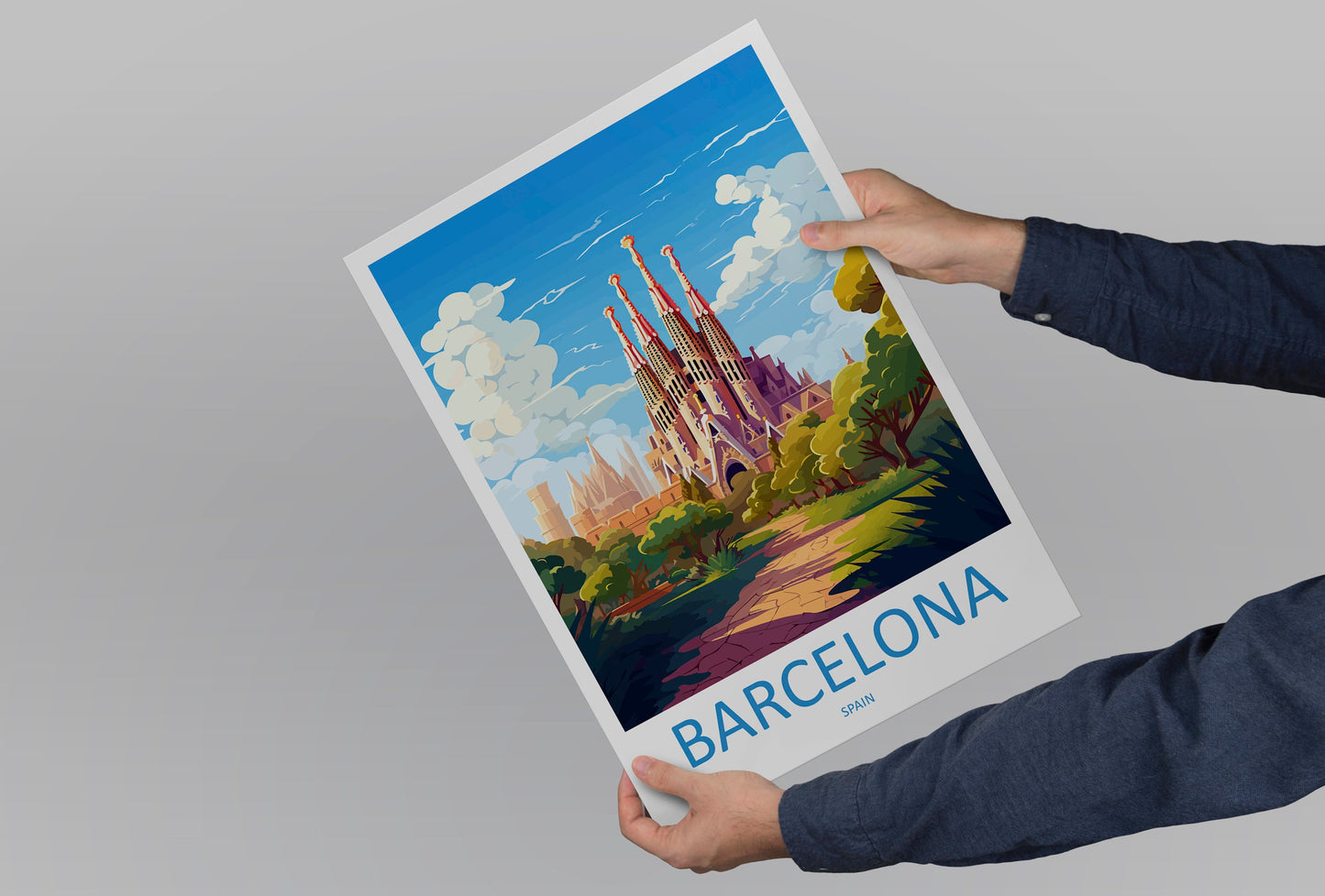 Barcelona Travel Print Wall Art Barcelona Wall Hanging Home Décor Barcelona Gift Art Lovers Spain Art Lover Gift Barcelona Print Spain Art