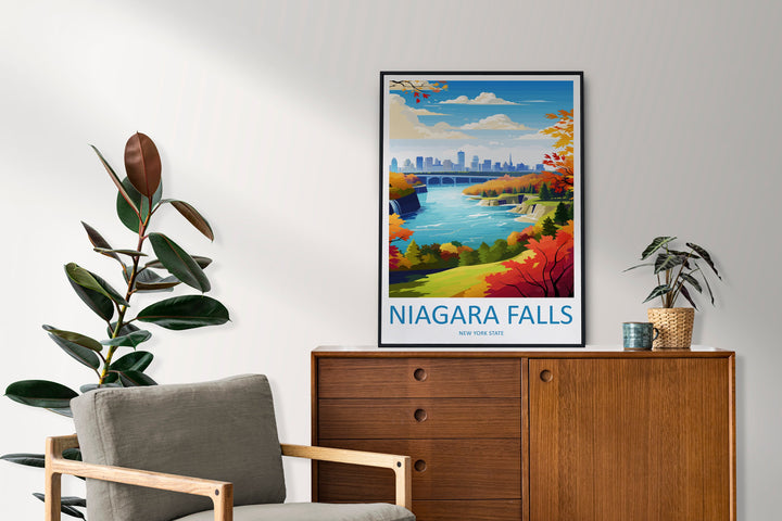 Niagara Falls Travel Print Wall Art Niagara Falls Wall Hanging Home Décor Niagara Falls Gift Art Lovers New York State Art Gift Lover Print