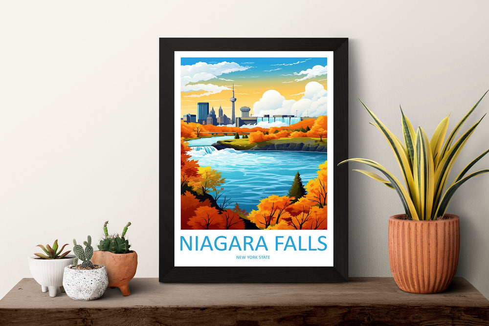 Niagara Falls Travel Print Wall Art Niagara Falls Wall Hanging Home Décor Niagara Falls Gift Art Lovers New York State Art Gift Lover Print