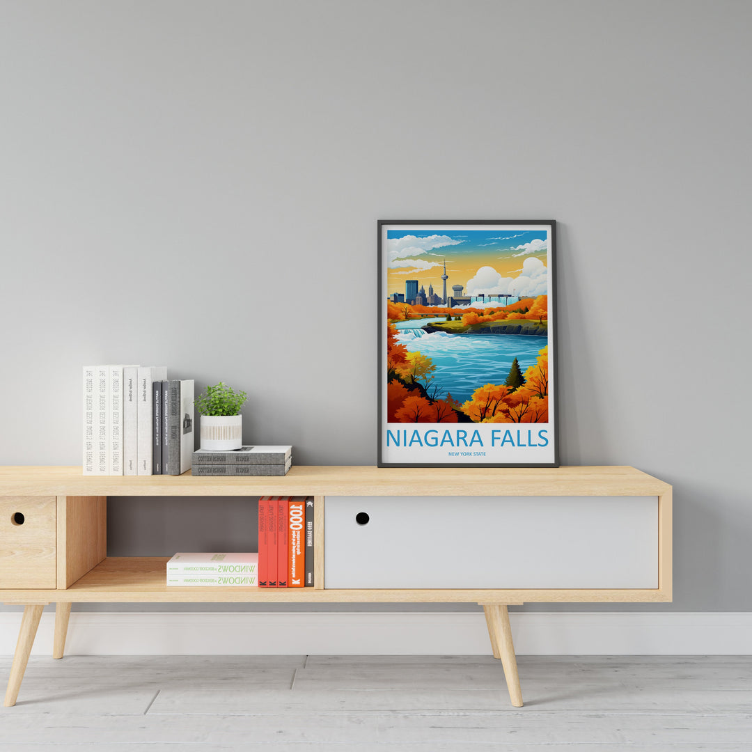 Niagara Falls Travel Print Wall Art Niagara Falls Wall Hanging Home Décor Niagara Falls Gift Art Lovers New York State Art Gift Lover Print