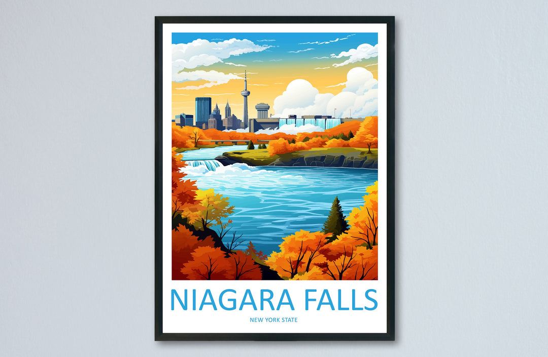 Niagara Falls Travel Print Wall Art Niagara Falls Wall Hanging Home Décor Niagara Falls Gift Art Lovers New York State Art Gift Lover Print