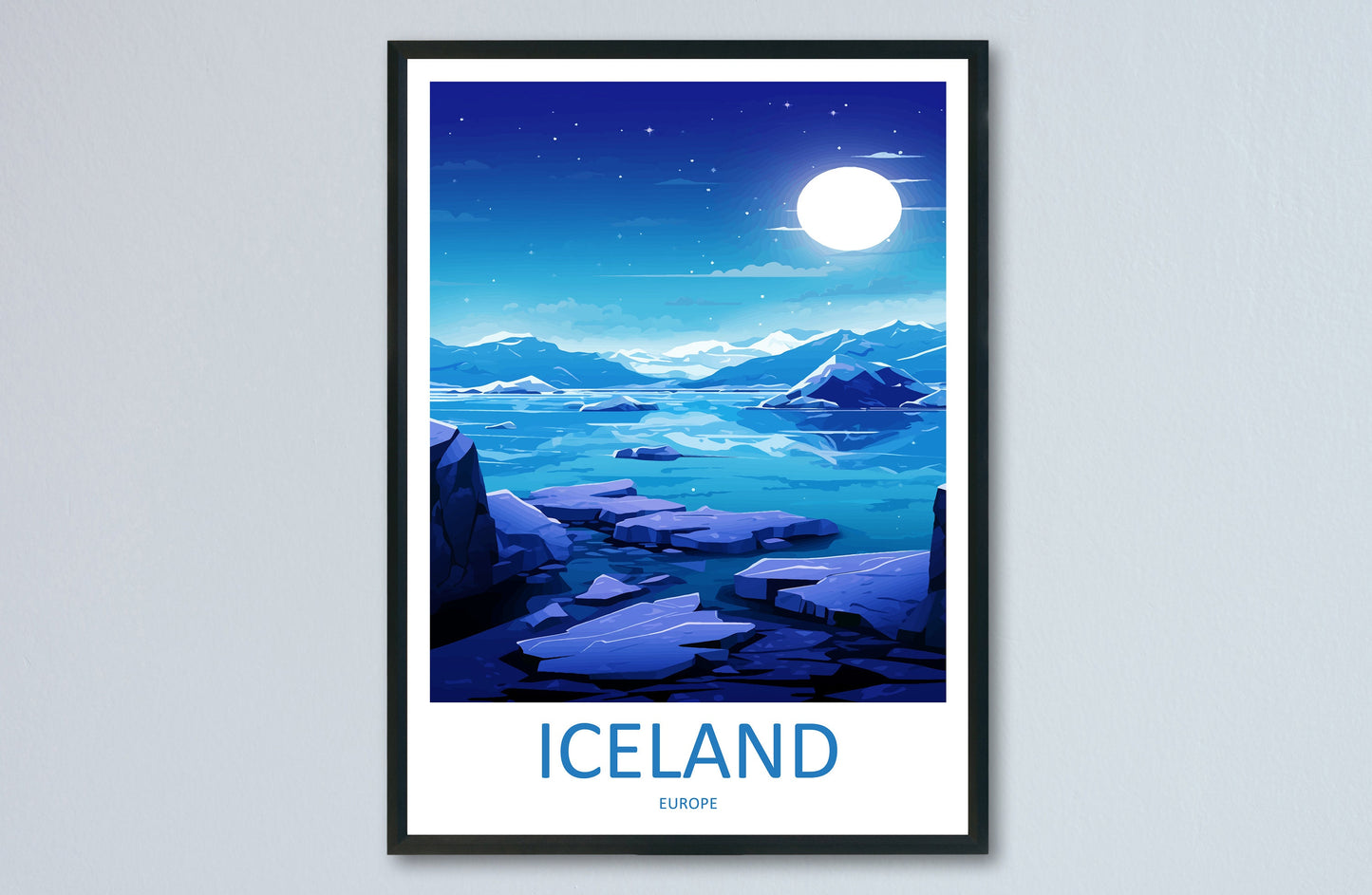 Iceland Travel Print Wall Art Iceland Wall Hanging Home Décor Iceland Gift Art Lovers Iceland Art Lover Gift Decor