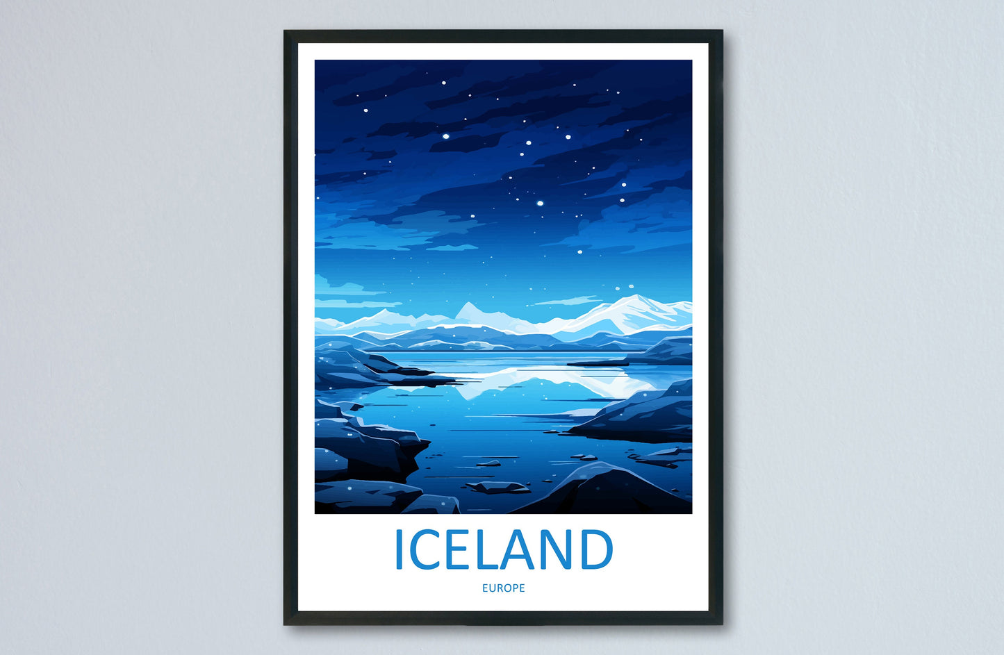 Iceland Travel Print Wall Art Iceland Wall Hanging Home Décor Iceland Gift Art Lovers Iceland Art Lover Gift Decor