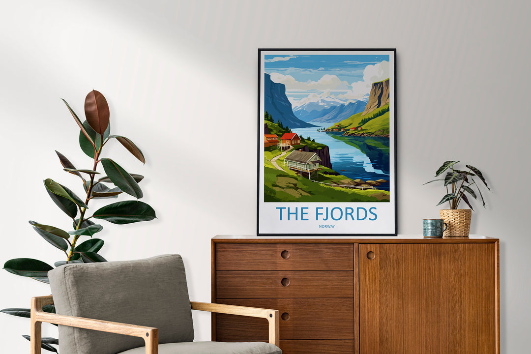 The Fjords Travel Print The Fjords Norway Home Décor The Fjords Art Print Norwegian Mountains Room Print For Scandinavian Mountains Gift Art