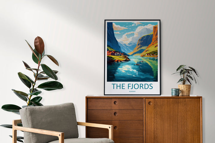 The Fjords Travel Print The Fjords Norway Home Décor The Fjords Art Print Norwegian Mountains Room Print For Scandinavian Mountains Gift Art