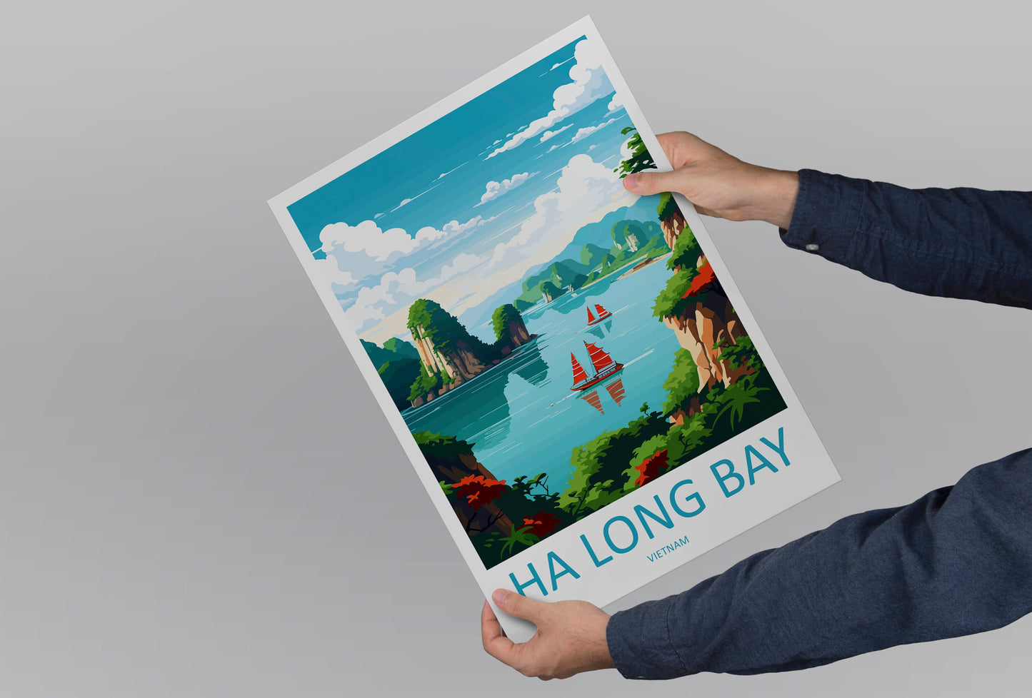 Ha Long Bay Travel Print Wall Art Ha Long Bay Wall Hanging Home Décor Ha Long Bay Gift Art Lovers Vietnam Art Lover Gift Ha Long Bay islands