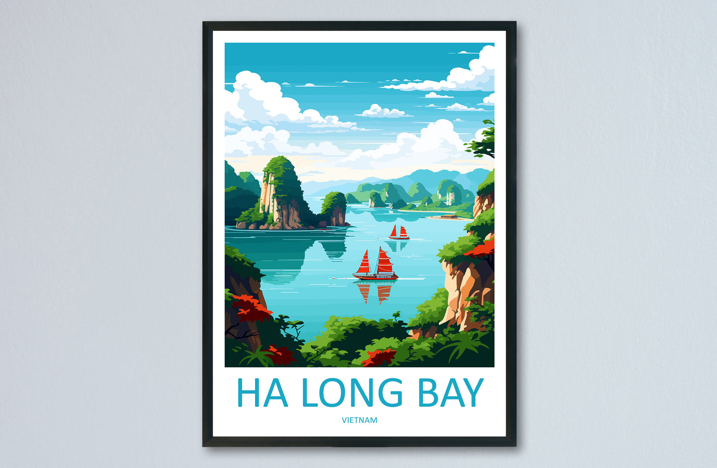 Ha Long Bay Travel Print Wall Art Ha Long Bay Wall Hanging Home Décor Ha Long Bay Gift Art Lovers Vietnam Art Lover Gift Ha Long Bay islands