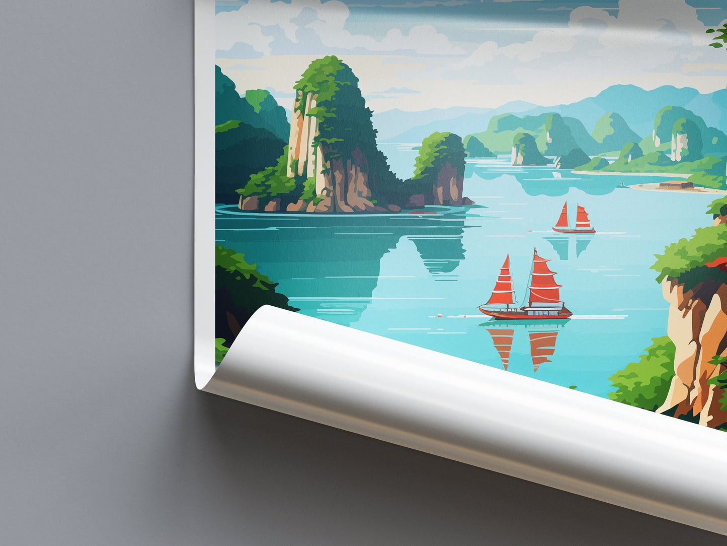 Ha Long Bay Travel Print Wall Art Ha Long Bay Wall Hanging Home Décor Ha Long Bay Gift Art Lovers Vietnam Art Lover Gift Ha Long Bay islands