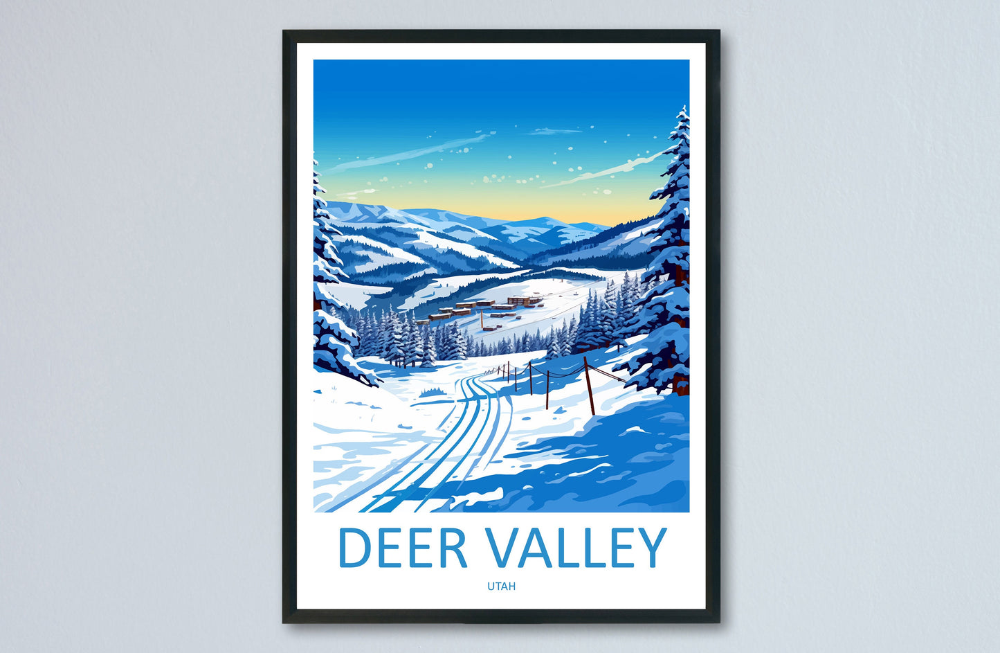 Deer Valley Travel Print Wall Art Deer Valley Wall Hanging Home Décor Deer Valley Art Lovers Utah Art Lover Gift