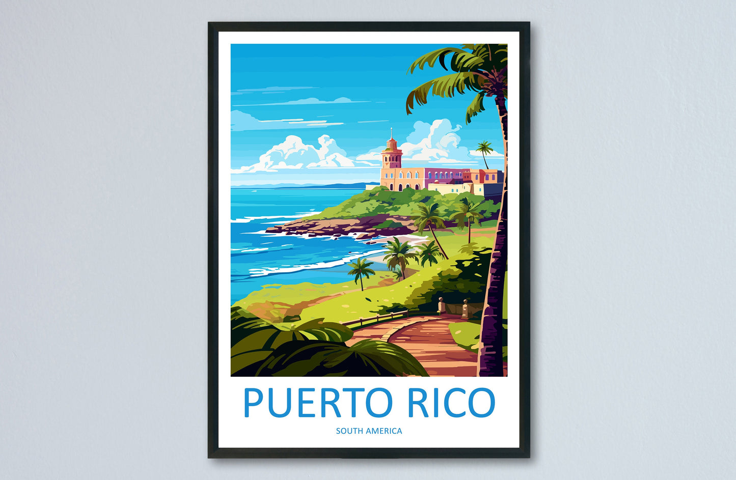 Puerto Rico Travel Print Wall Art Puerto Rico Wall Hanging Home Décor Puerto Rico Gift Art Lovers Wall Art Caribbean Travel Print Poster