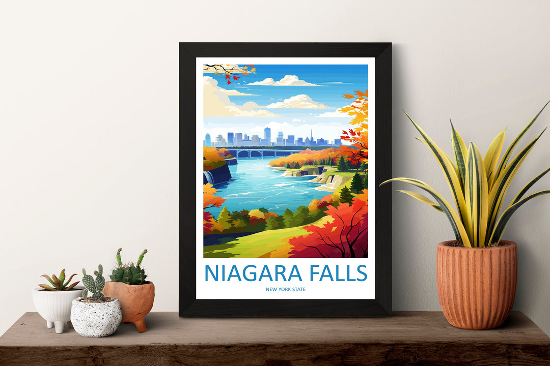 Niagara Falls Travel Print Wall Art Niagara Falls Wall Hanging Home Décor Niagara Falls Gift Art Lovers New York State Art Gift Lover Print