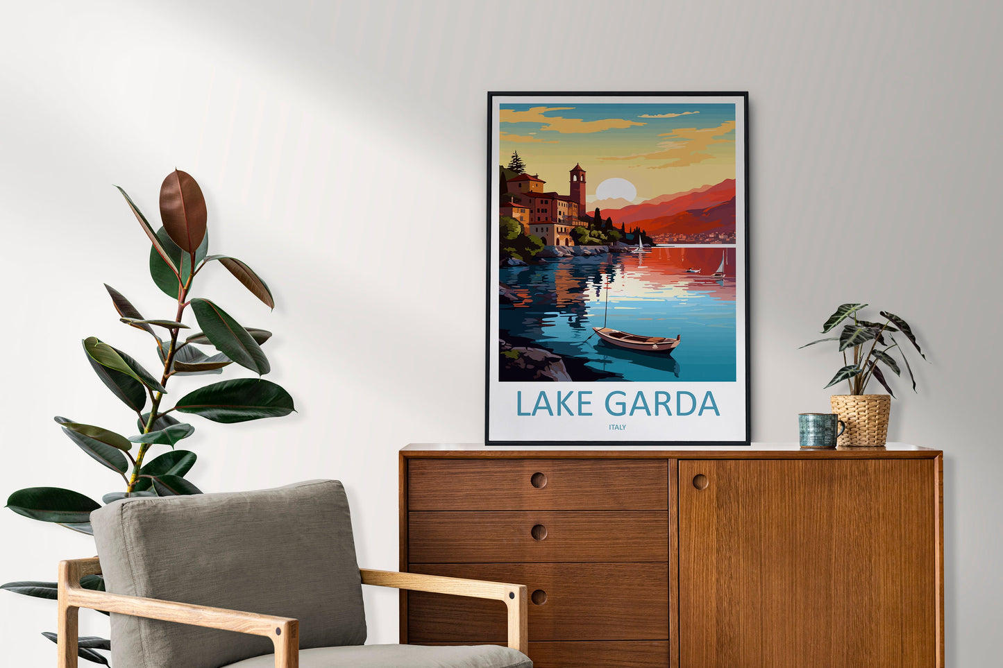 Lake Garda Travel Print Wall Art Lake Garda Wall Hanging Home Decoration Lake Garda Gift Art Lovers Wall Art Print Art Lake Garda Travel Art