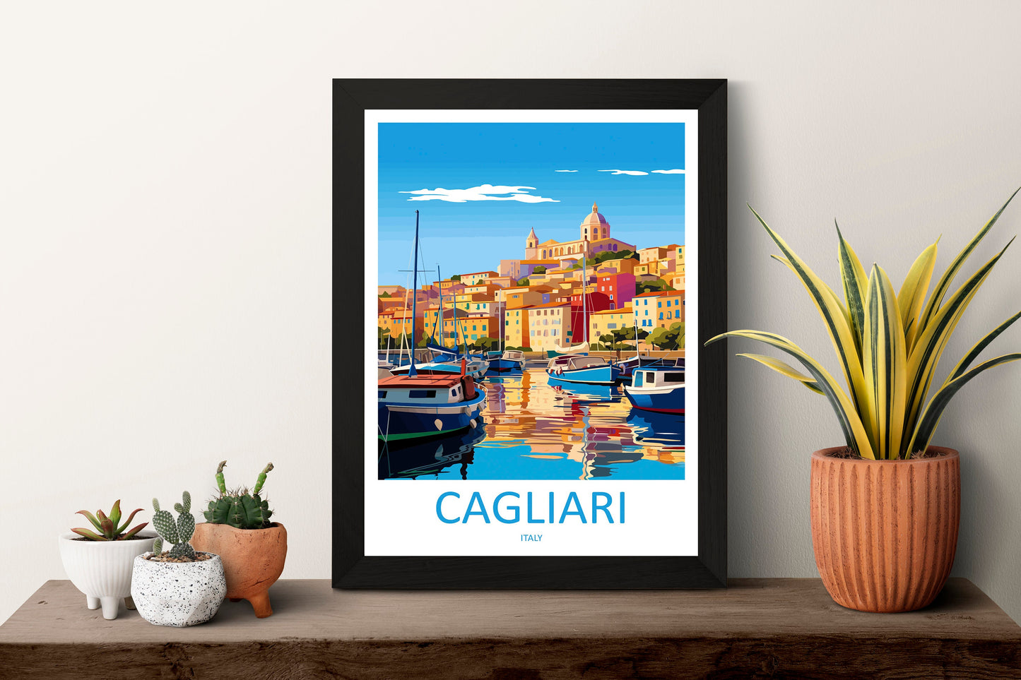 Cagliari Travel Print Wall Art Cagliari Wall Hanging Home Décor Cagliari Gift Art Lovers Italy Art Lover Gift Cagliari Print Cagliari