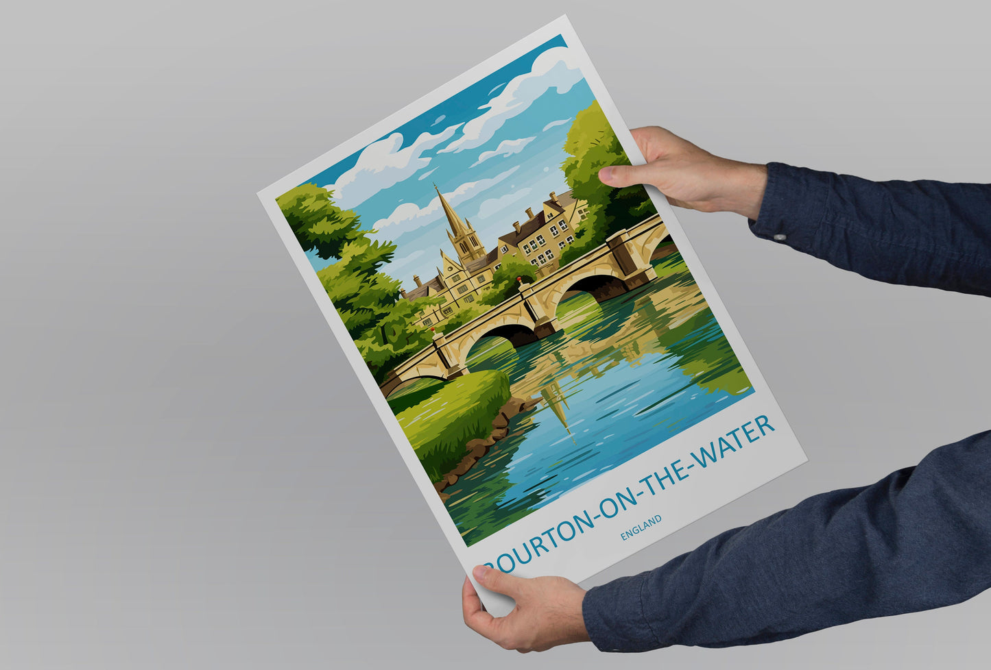 Bourton On The Water Travel Print Wall Art Bourton On The Water Wall Hanging Home Décor Bourton On The Water Gift Art Lovers England Art
