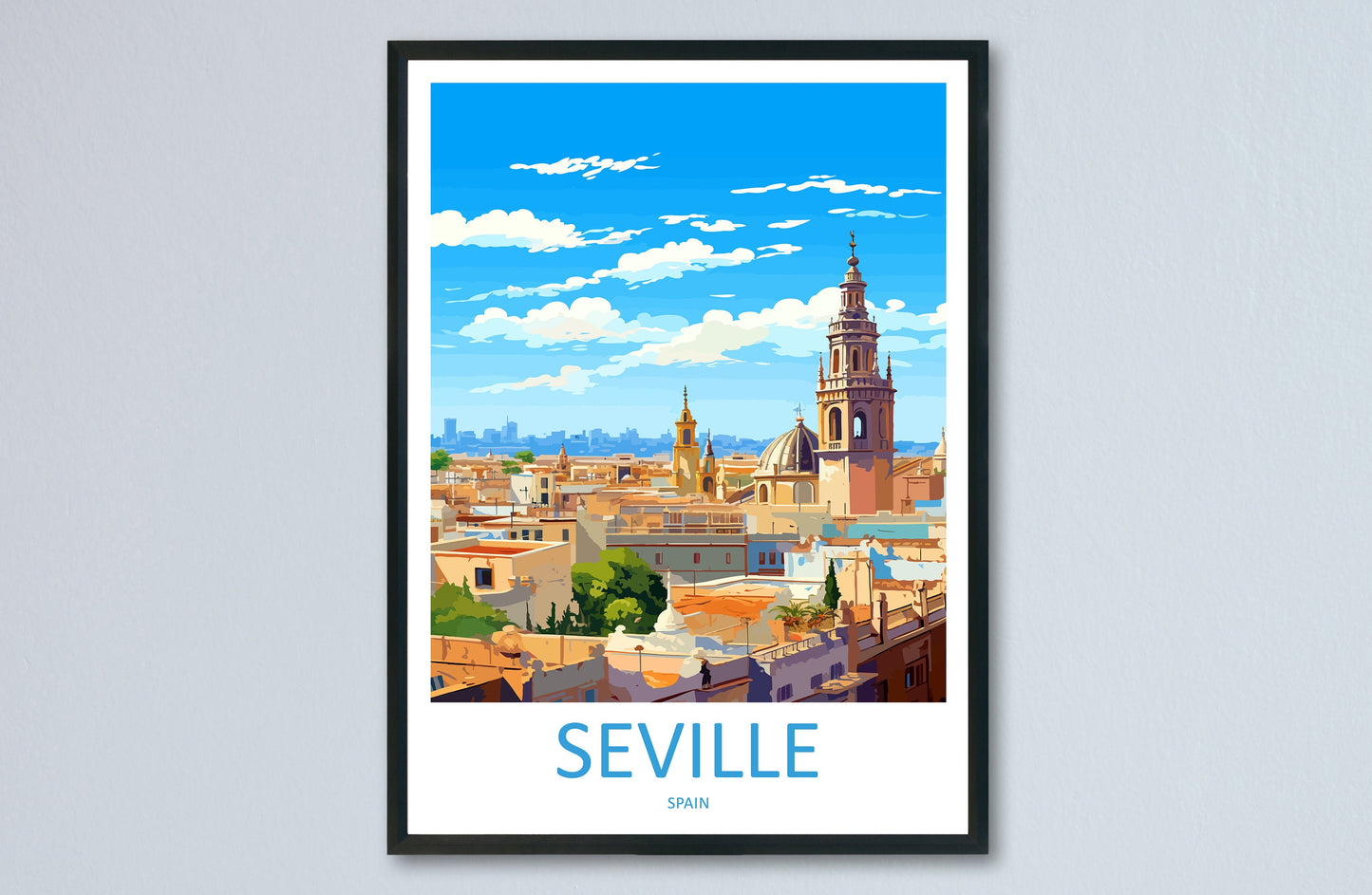 Seville Travel Print Wall Art Seville Wall Hanging Home Décor Seville Gift Art Lovers Spain Art Lover Gift Seville Print Spain Wall Art Deco