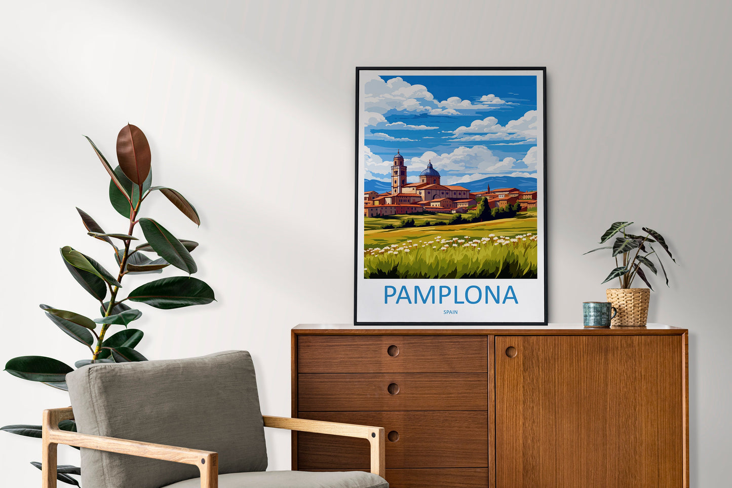 Pamplona Travel Print Wall Art Pamplona Wall Hanging Home Décor Pamplona Gift Art Lovers Spain Art Lover Gift Pamplona Print Spain Wall Art