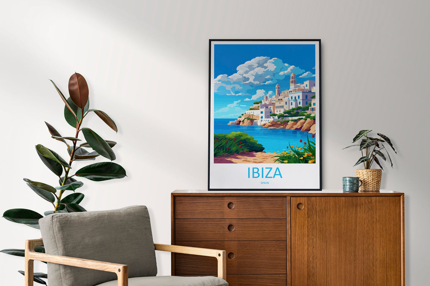 Ibiza Travel Print Wall Art Ibiza Wall Hanging Home Décor Ibiza Gift Art Lovers Spain Art Lover Gift Ibiza Wall Décor Ibiza Spain Print