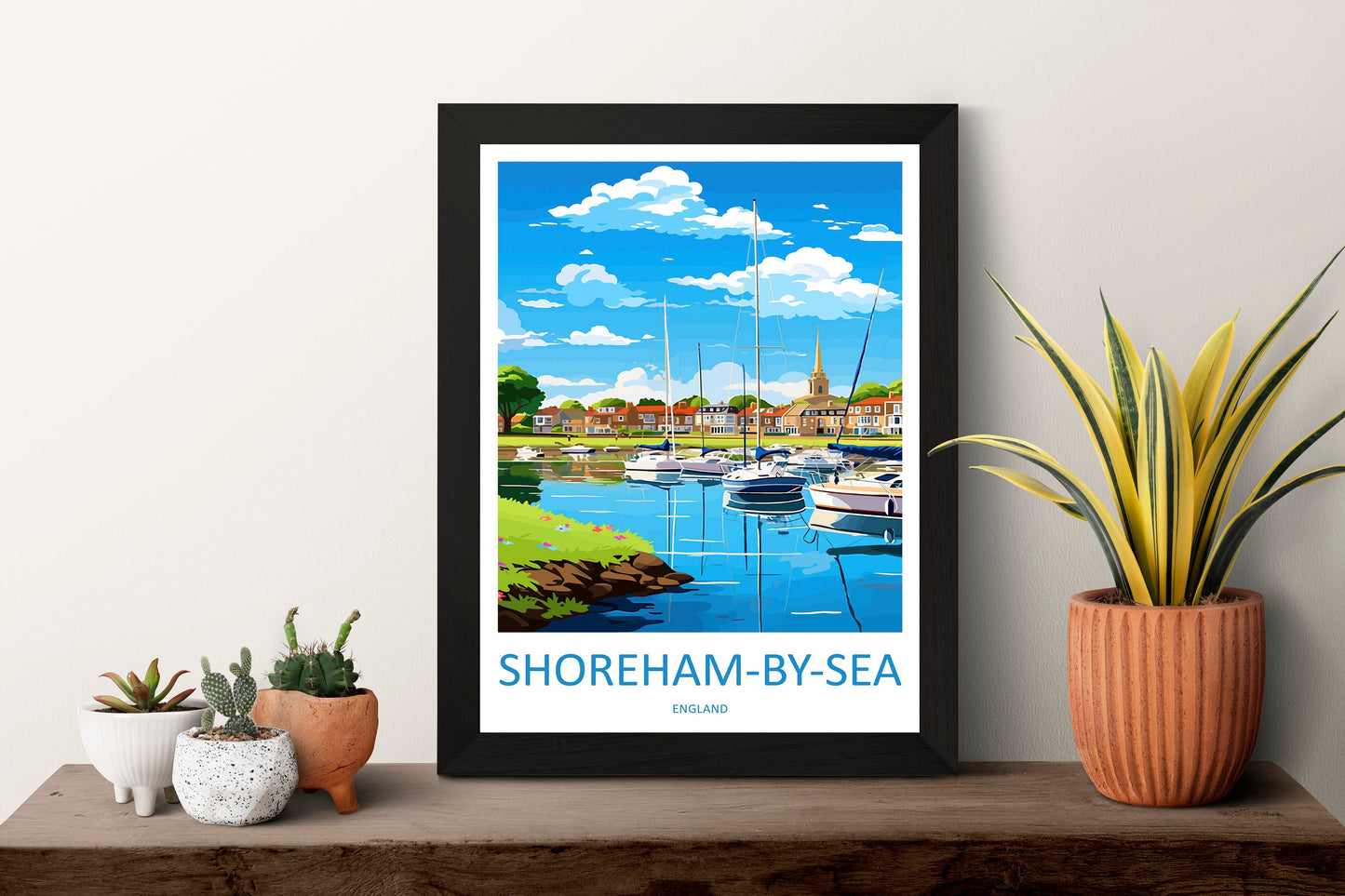 Shoreham-On-Sea Travel Print Wall Art Shoreham-On-Sea Wall Hanging Home Décor Shoreham-On-Sea Gift Art Lovers England Art Lover Gift Print
