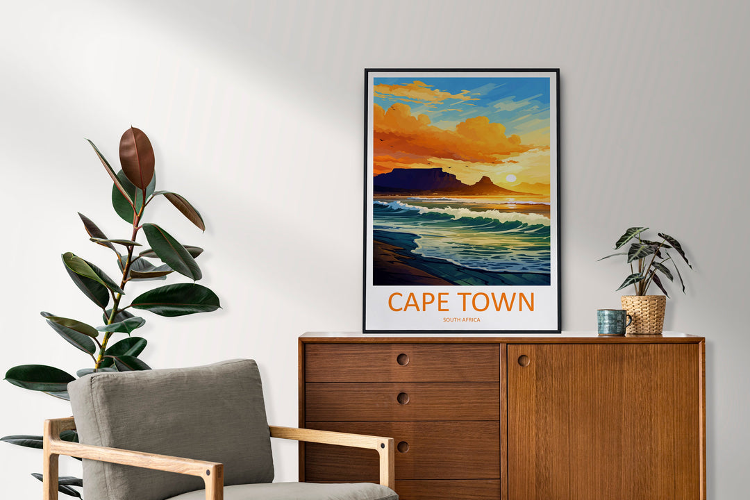 Cape Town Travel Print Wall Art Cape Town Wall Hanging Home Décor Cape Town Gift Art Lovers South Africa Art Print Cape Town Wall Décor Art