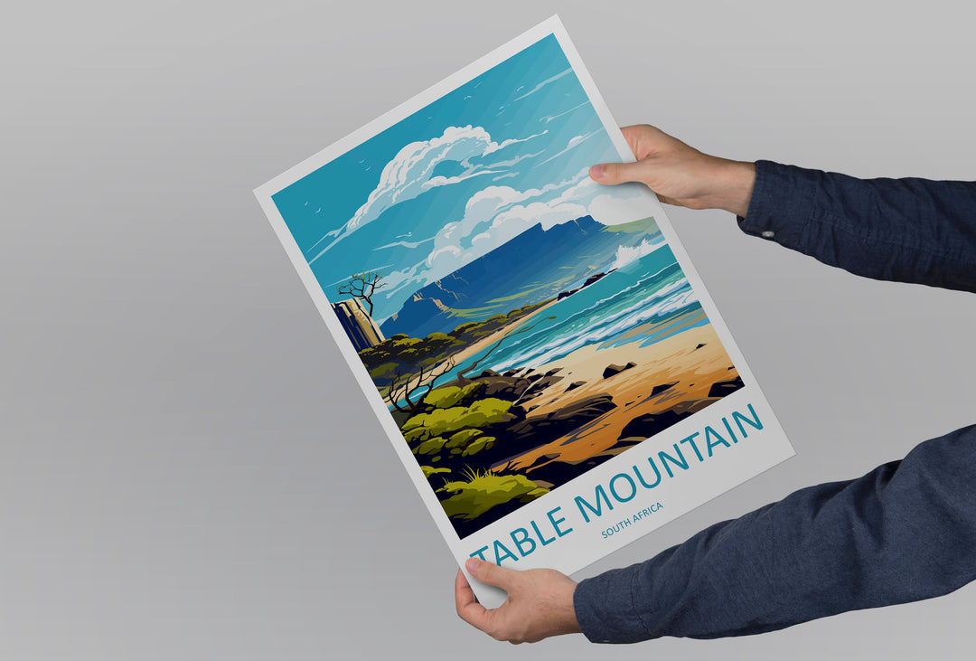 Table Mountain Travel Print Wall Art Table Mountain Wall Hanging Home Décor Table Mountain Gift Lovers South Africa Art Print Table Mountain