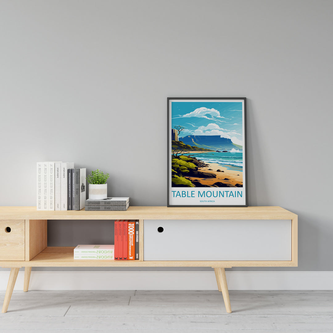 Table Mountain Travel Print Wall Art Table Mountain Wall Hanging Home Décor Table Mountain Gift Lovers South Africa Art Print Table Mountain