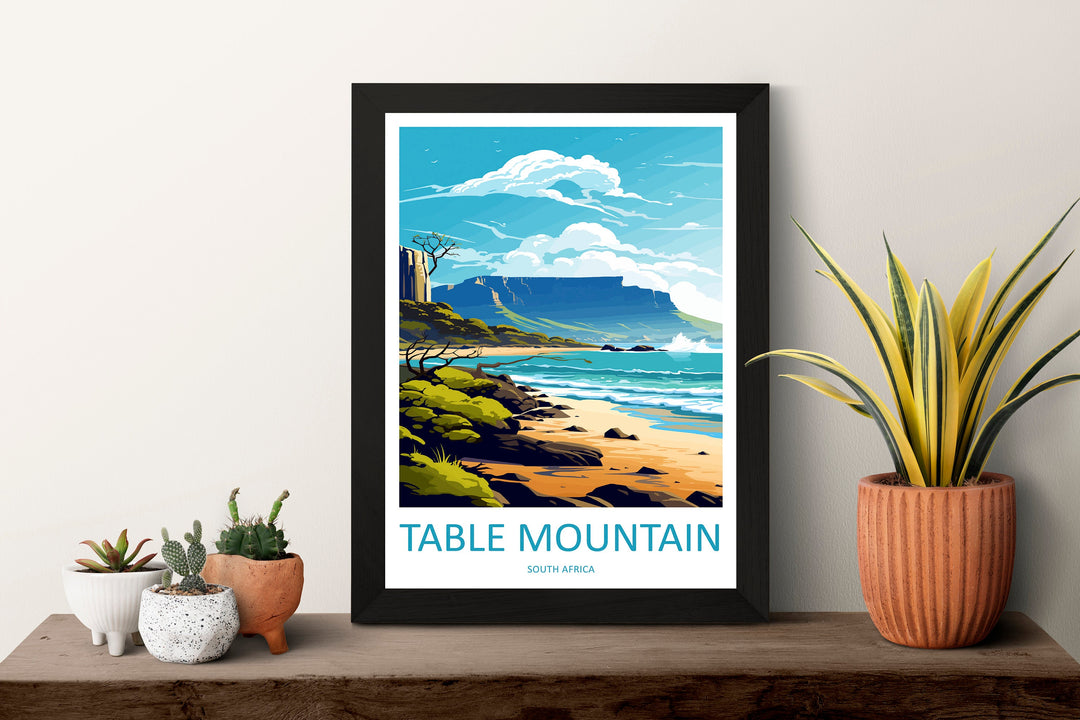 Table Mountain Travel Print Wall Art Table Mountain Wall Hanging Home Décor Table Mountain Gift Lovers South Africa Art Print Table Mountain
