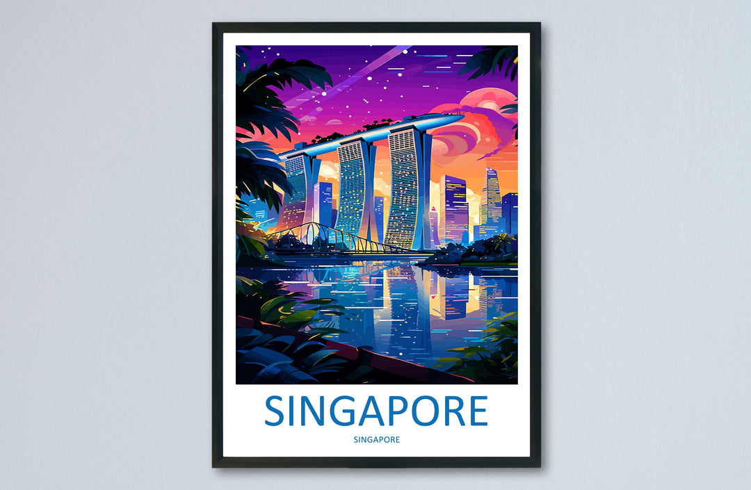 Marina Bay Sands Travel Print Wall Art Marina Bay Sands Wall Hanging Home Decoration Marina Bay Sands Gift Art Lovers Wall Art Singapore