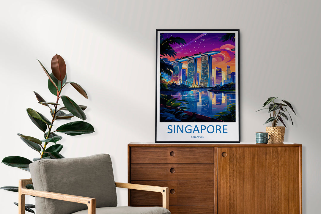 Marina Bay Sands Travel Print Wall Art Marina Bay Sands Wall Hanging Home Decoration Marina Bay Sands Gift Art Lovers Wall Art Singapore