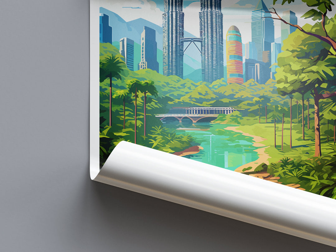 Kuala Lumpur Travel Print Wall Decor Kuala Lumpur Poster Kuala Lumpur Travel Print Art Kuala Lumpur Illustration Malaysia