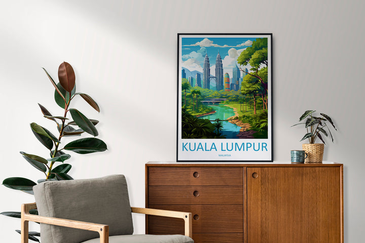 Kuala Lumpur Travel Print Wall Decor Kuala Lumpur Poster Kuala Lumpur Travel Print Art Kuala Lumpur Illustration Malaysia