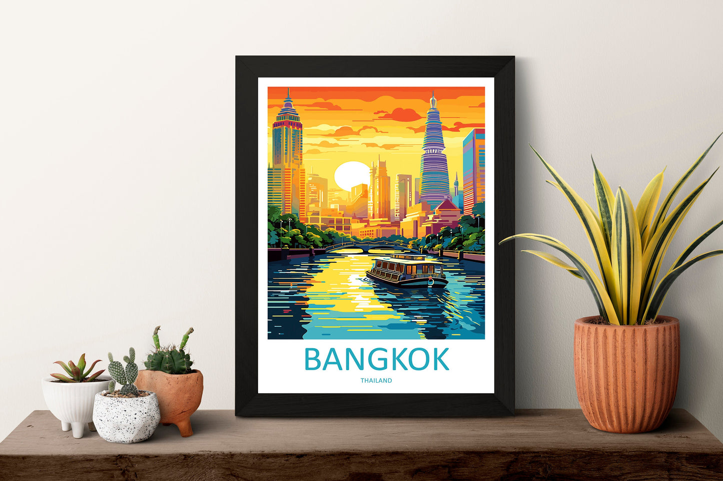 Bangkok Travel Print Wall Art Bangkok Wall Hanging Home Decor Bangkok Gift Art Lovers Wall Art Thailand Travel Print Gift Thai Travel Art