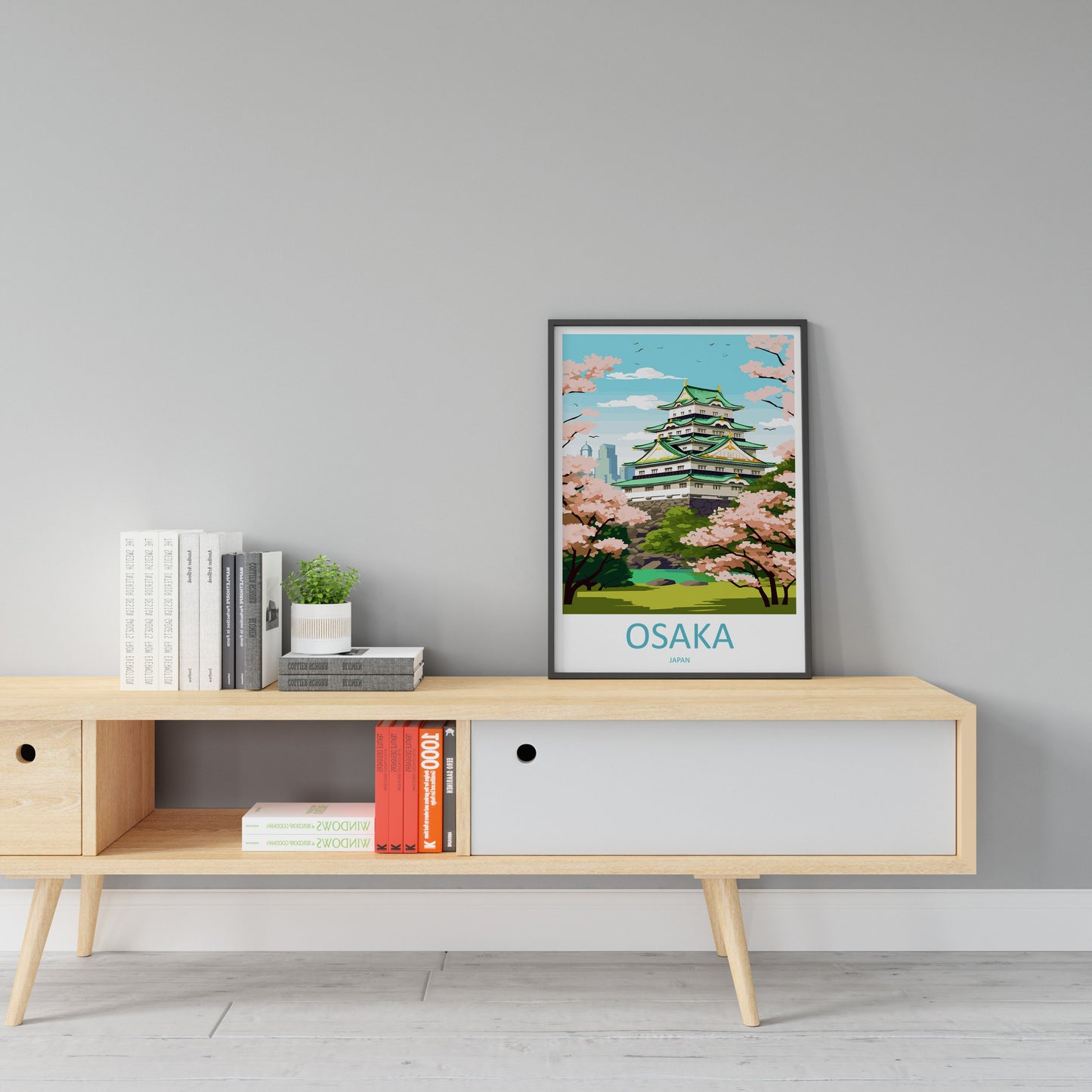 Osaka Travel Print Wall Art Osaka Wall Hanging Home Décor Osaka Gift Art Lovers Osaka Art Lover Gift Osaka Travel Gift Japan