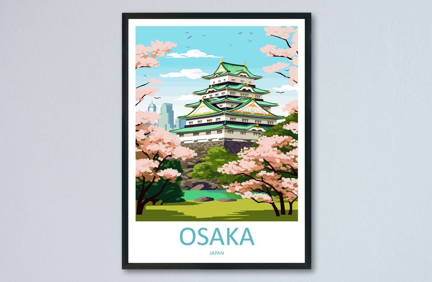 Osaka Travel Print Wall Art Osaka Wall Hanging Home Décor Osaka Gift Art Lovers Osaka Art Lover Gift Osaka Travel Gift Japan
