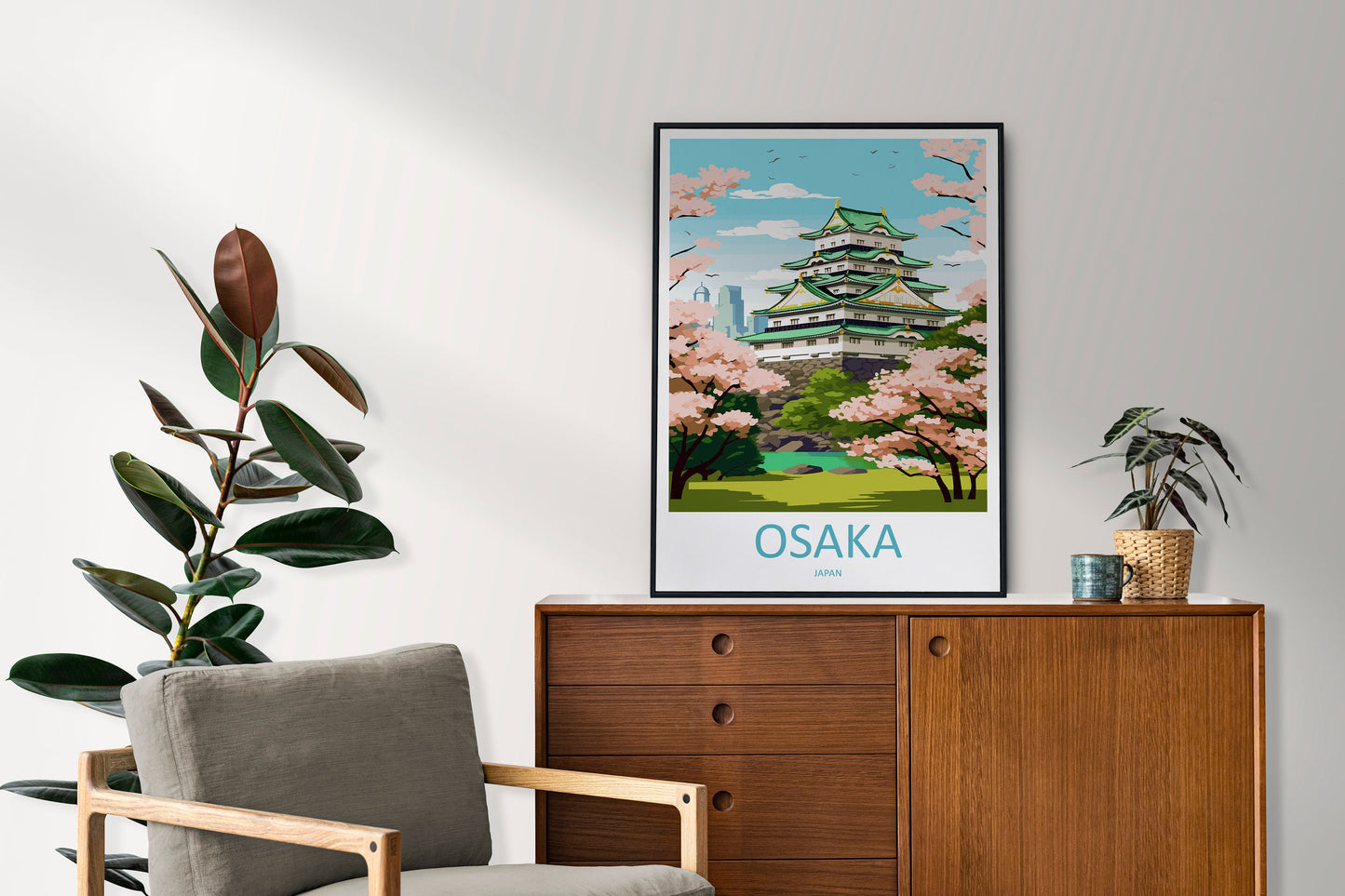 Osaka Travel Print Wall Art Osaka Wall Hanging Home Décor Osaka Gift Art Lovers Osaka Art Lover Gift Osaka Travel Gift Japan