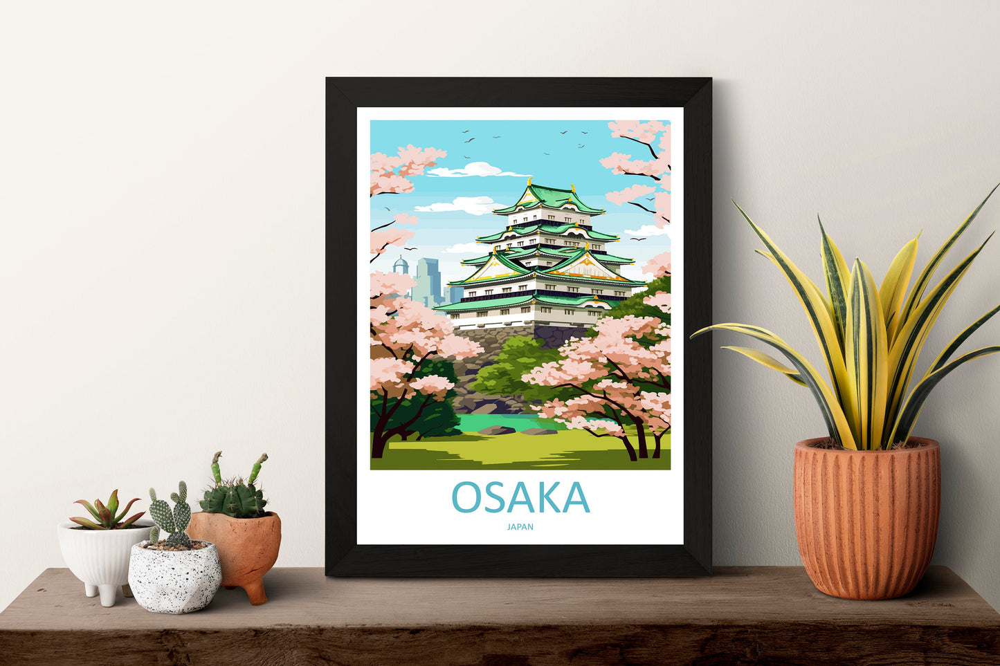 Osaka Travel Print Wall Art Osaka Wall Hanging Home Décor Osaka Gift Art Lovers Osaka Art Lover Gift Osaka Travel Gift Japan