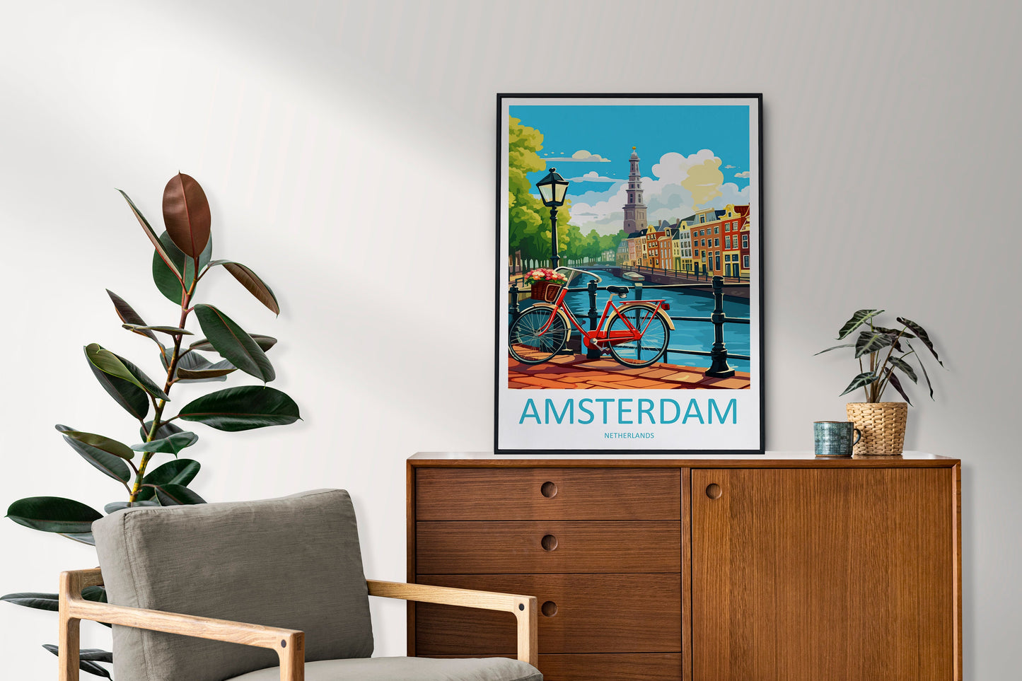 Amsterdam Travel Print Wall Art Amsterdam Wall Hanging Home Décor Amsterdam Gift Art Lovers Netherlands Art Lover Gift Amsterdam Decor