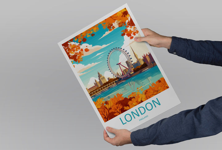 London Travel Print Wall Art London Wall Hanging Home Décor London Gift Art Lovers England Art Lover Gift London Travel Gift