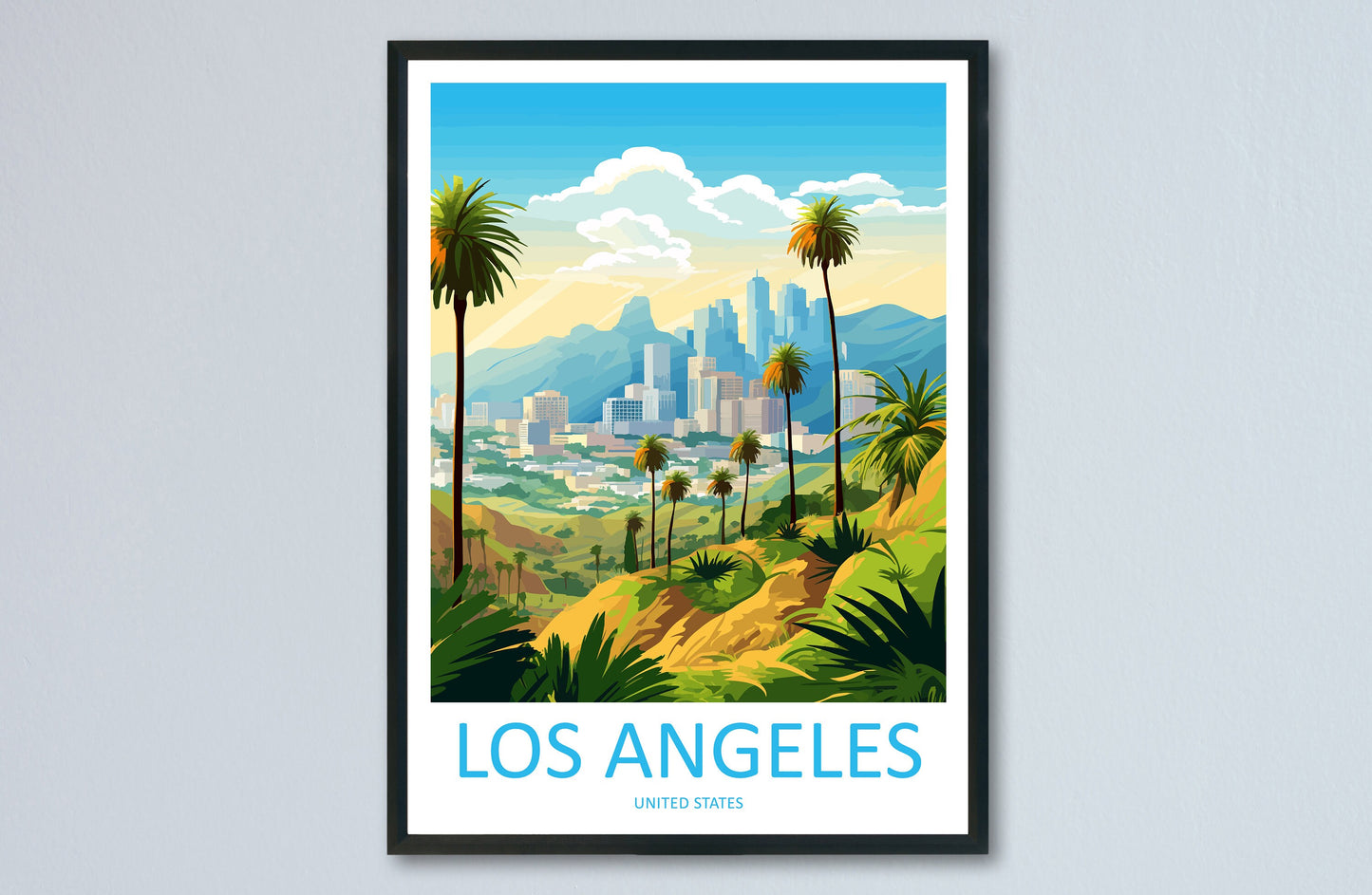 Los Angeles Travel Print Wall Art Los Angeles Wall Hanging Home Décor Los Angeles Gift Art Lovers California Art Lover Gift Los Angeles Deco