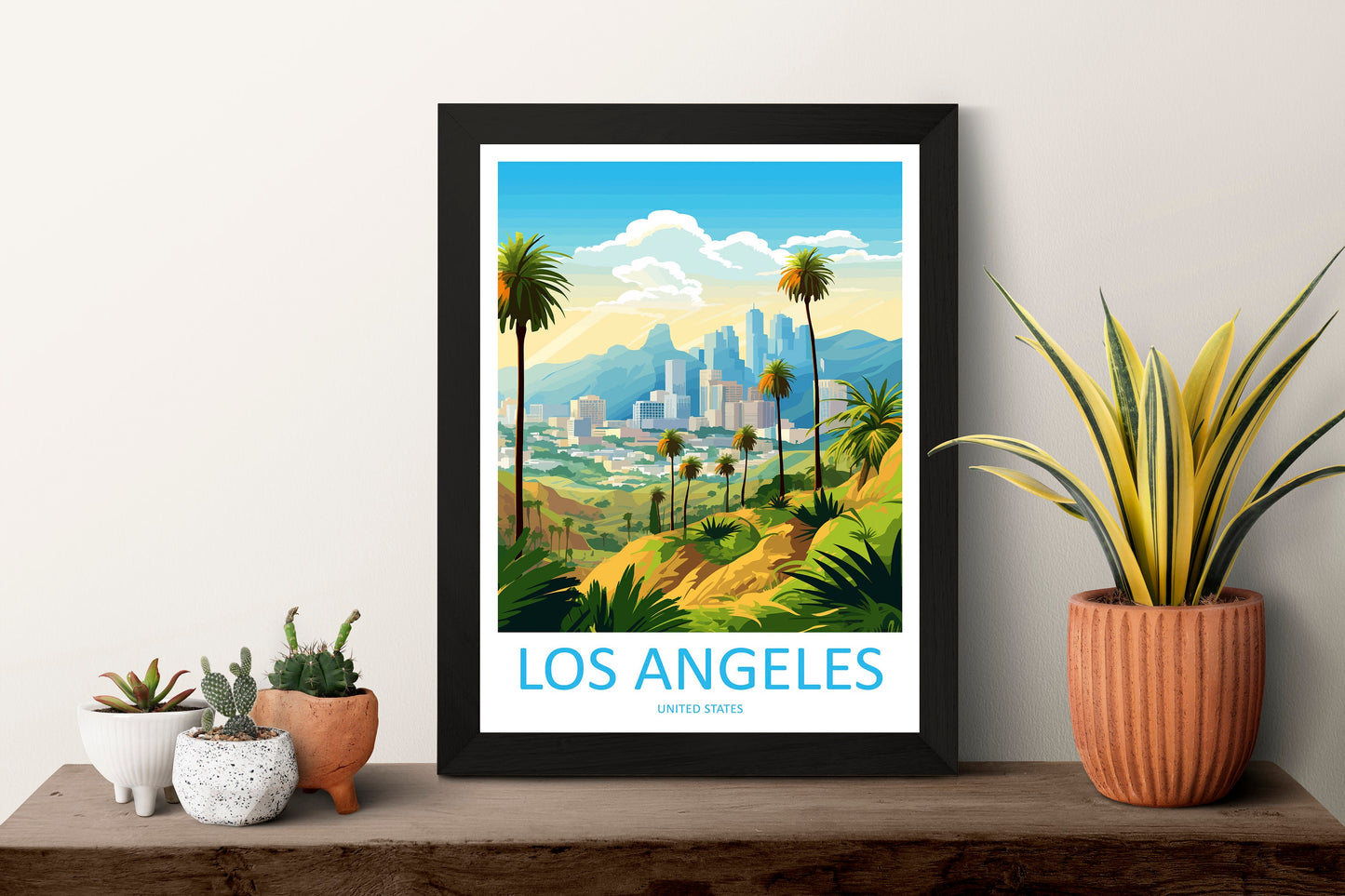 Los Angeles Travel Print Wall Art Los Angeles Wall Hanging Home Décor Los Angeles Gift Art Lovers California Art Lover Gift Los Angeles Deco
