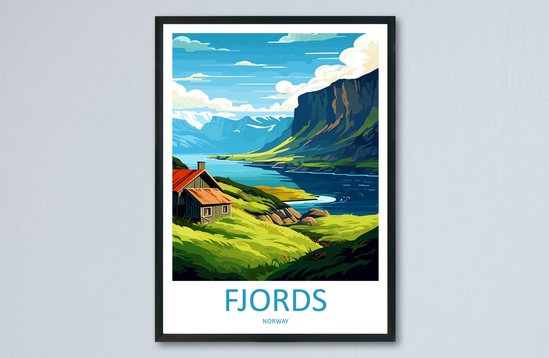 The Fjords Travel Print The Fjords Norway Home Décor The Fjords Art Print Norwegian Mountains Room Print For Scandinavian Mountains Gift Art