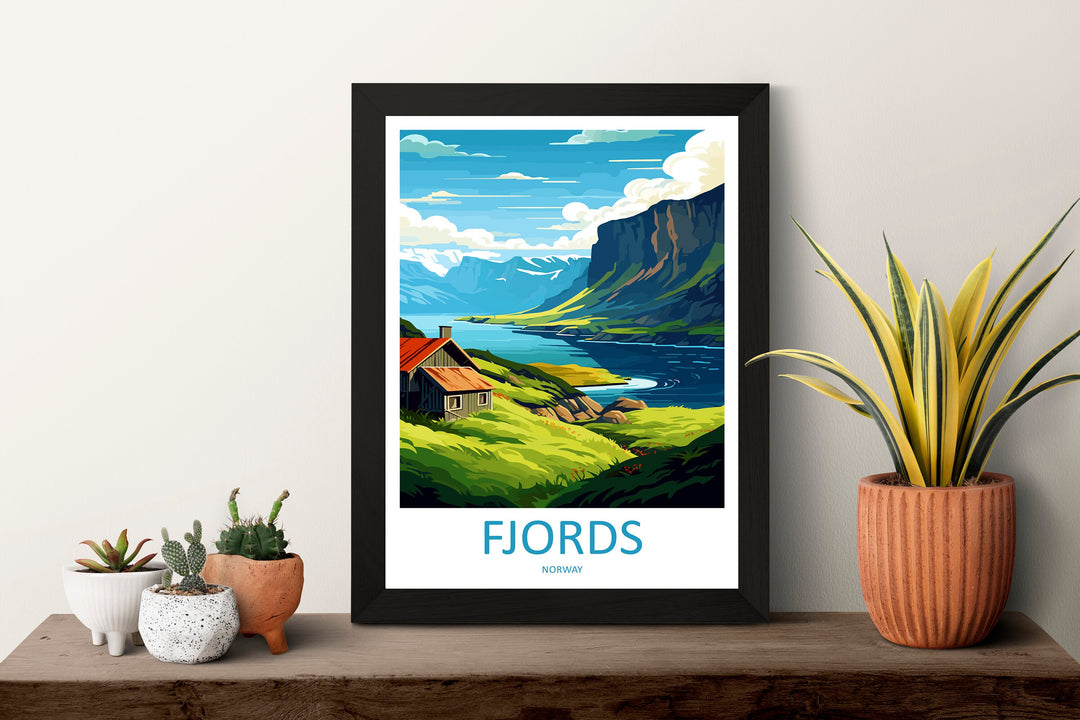 The Fjords Travel Print The Fjords Norway Home Décor The Fjords Art Print Norwegian Mountains Room Print For Scandinavian Mountains Gift Art