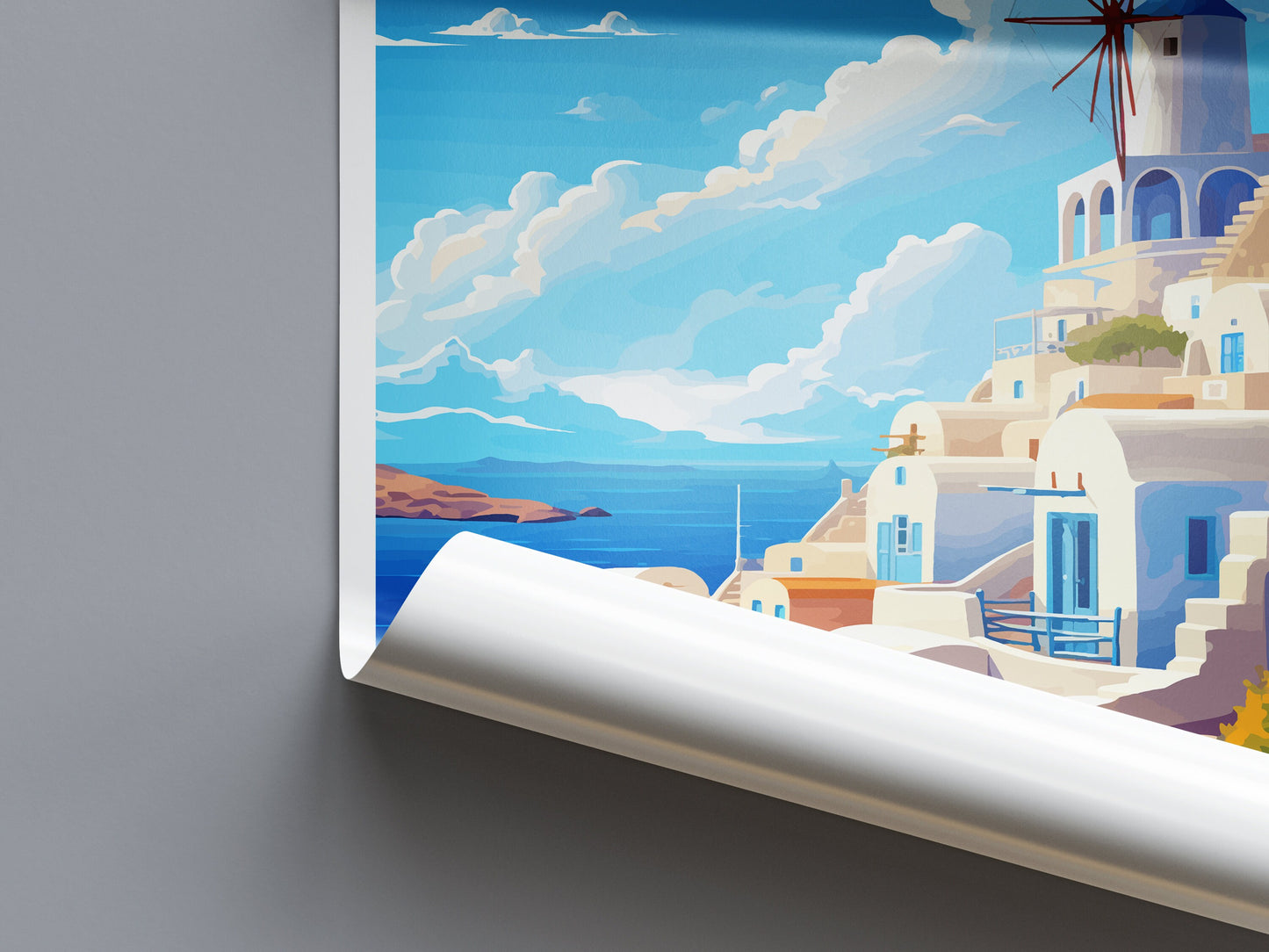 Santorini Travel Print Wall Art Santorini Greece Wall Hanging Home Decoration Santorini Gift Art Lovers Wall Art Print Santorini Greek Print