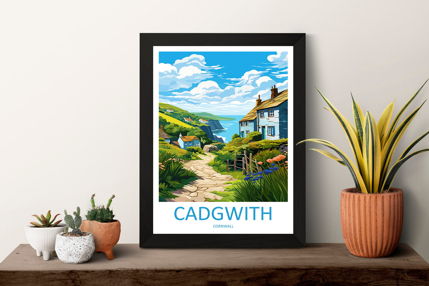 Cadgwith Travel Print Wall Art Cadgwith Wall Hanging Home Décor Cadgwith Gift Art Lovers Cornwall Art Lover Gift