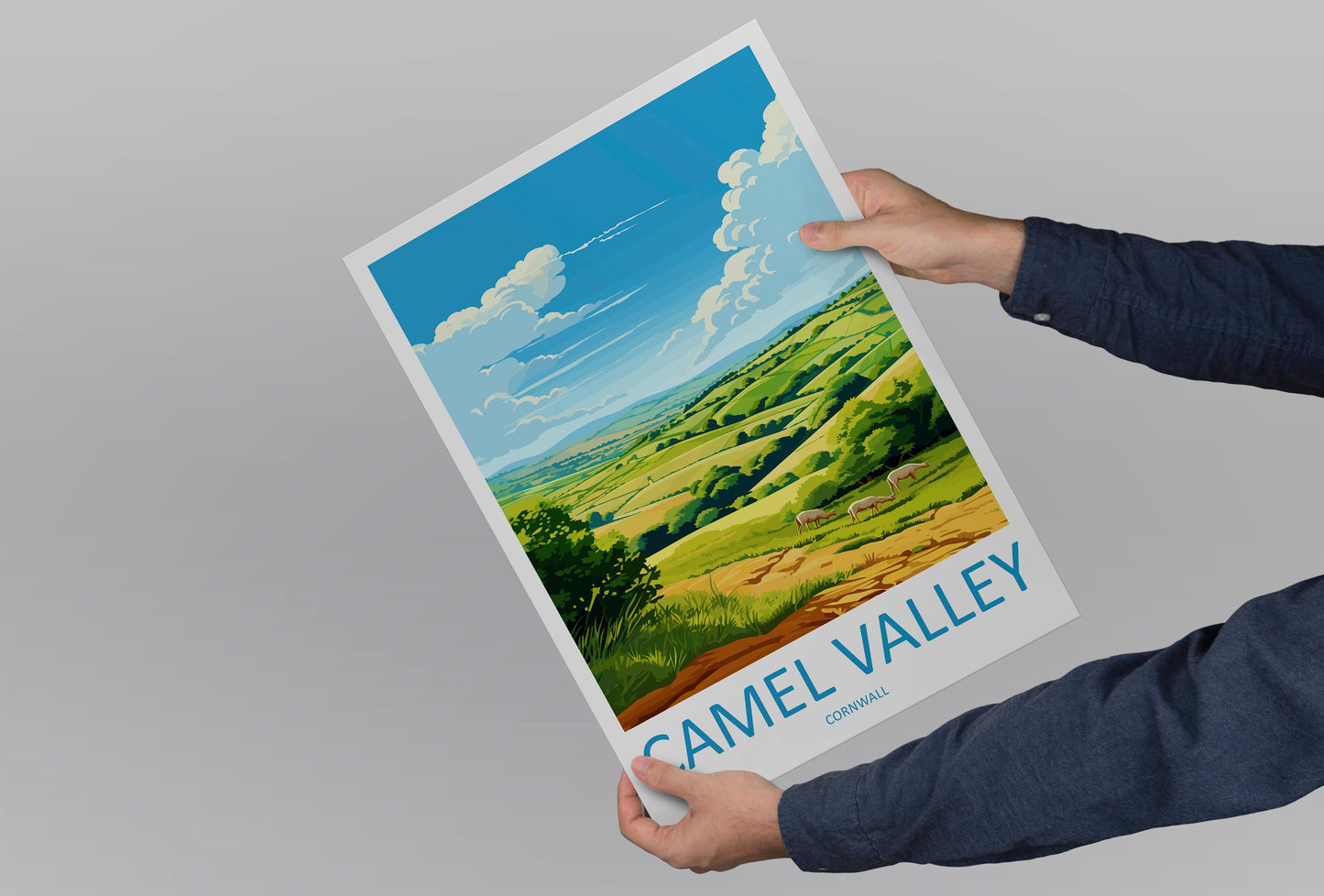 Camel Valley Travel Print Wall Art Camel Valley Wall Hanging Home Décor Camel Valley Gift Art Lovers Cornwall Art Lover Gift